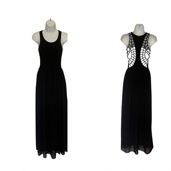 Keepsake The Label Spider Web Maxi Dress Sz XS Sheer Slit Vampy Whimsigoth Prom - Picture 1 of 15